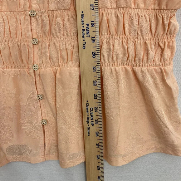 New Rio & Rian Light Orange Flutter Sleeve Stretch Smock Detail Blouse size 2X - Picture 5 of 9